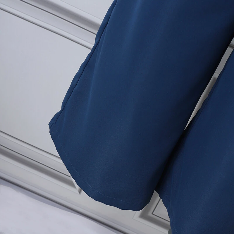 (image for)  Daily Style Womens Crop Long Pants High Waisted Casual Loose Wide Leg Trousers