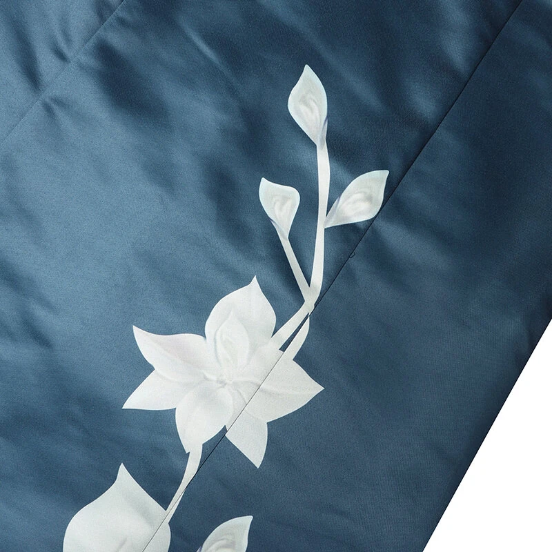 (image for)  Flowers Print Womens Elegant Party Wedding Satin A-Line Dress Floal Print Dresses