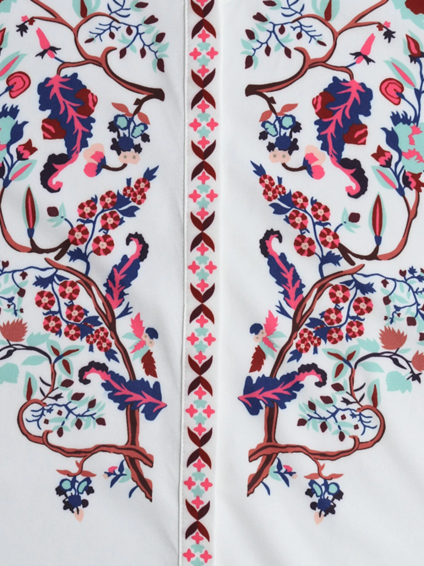 (image for)  Plus Size Women Blouse Ethnic Style Print Round Neck Long Sleeve Bohemia Button Shirt For Women