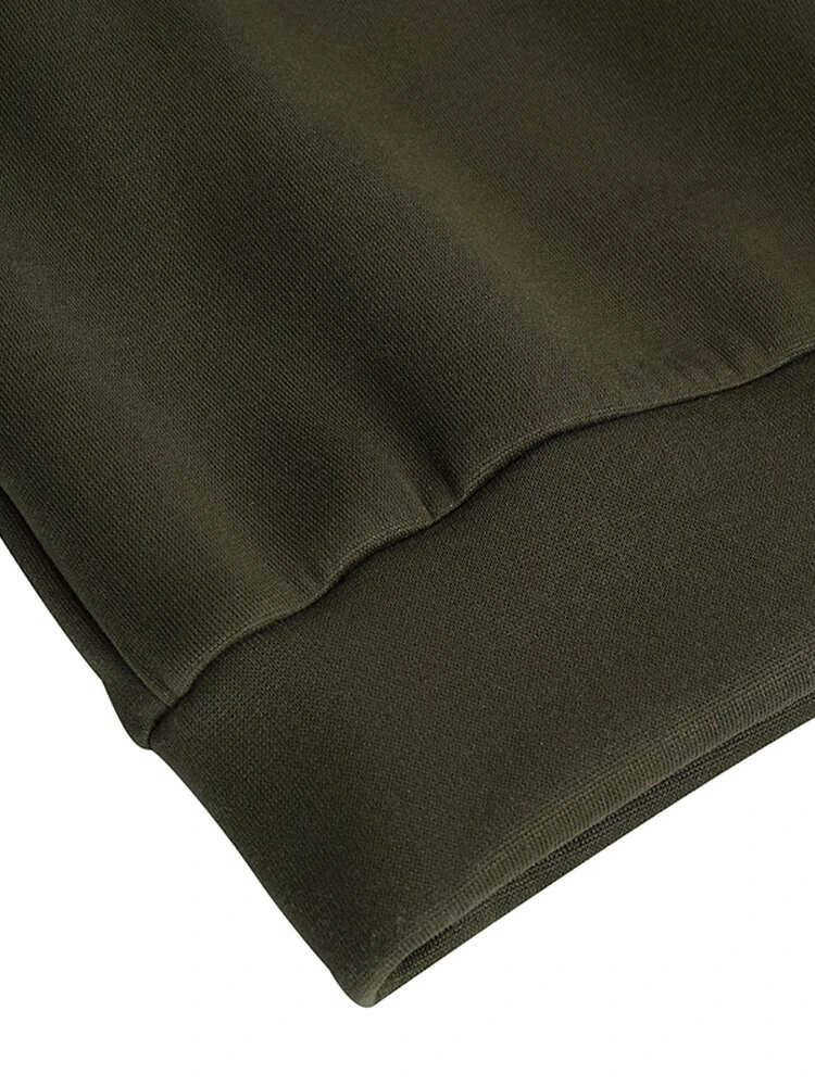 (image for)  Women Brief Style Solid Color Drawstring Hooded Casual Dress With Pocket