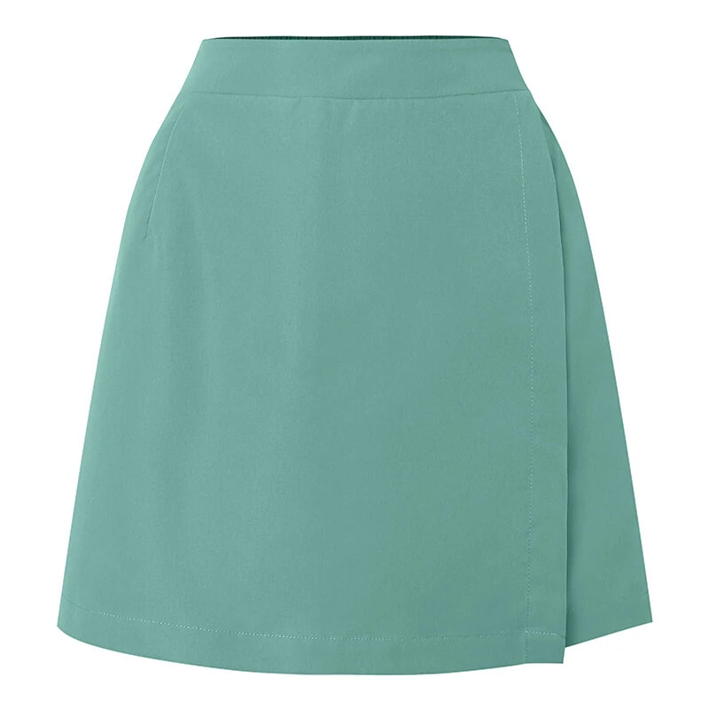 (image for)  Women Commute Back Elastic Waist Solid Summer Casual Skirt Shorts