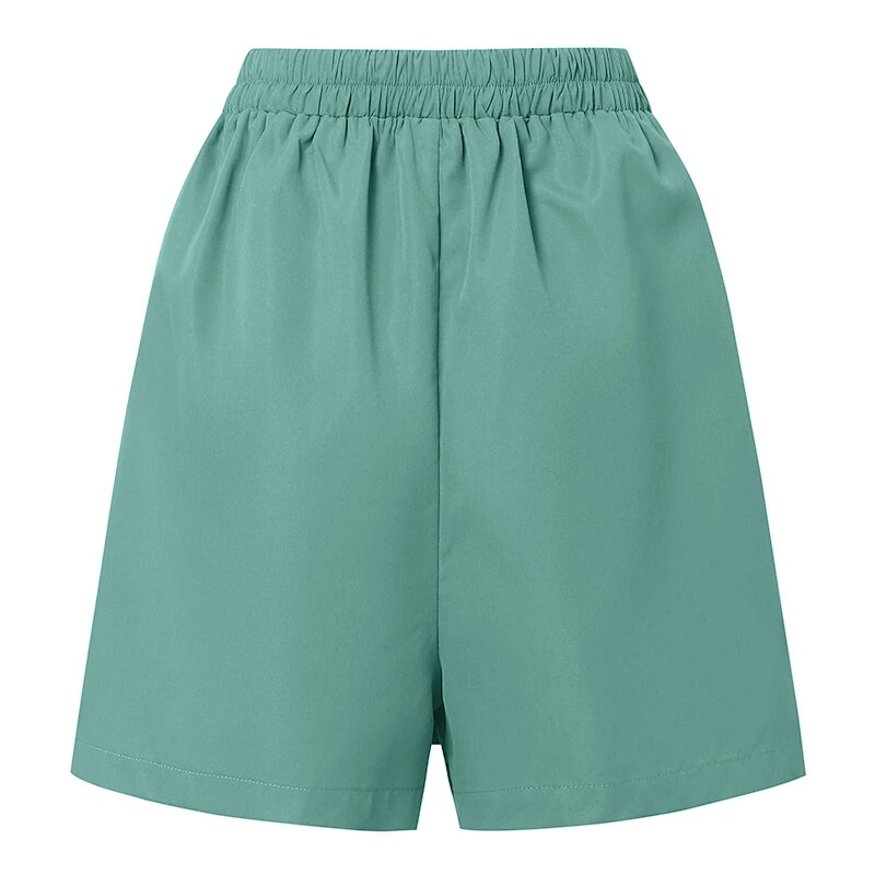 (image for)  Women Commute Back Elastic Waist Solid Summer Casual Skirt Shorts