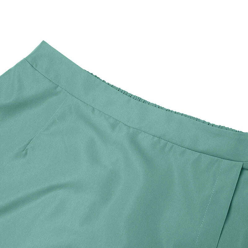 (image for)  Women Commute Back Elastic Waist Solid Summer Casual Skirt Shorts