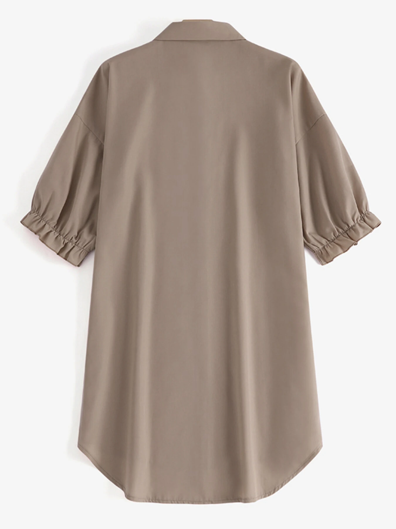 (image for)  Women Daily Casual 3/4 Length Sleeve Solid Color Shirt Dresses