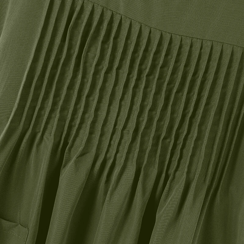 (image for)  Women Short Sleeve Pleated Party Long Dress Casual Loose Sundress Maxi Dress with Pockets
