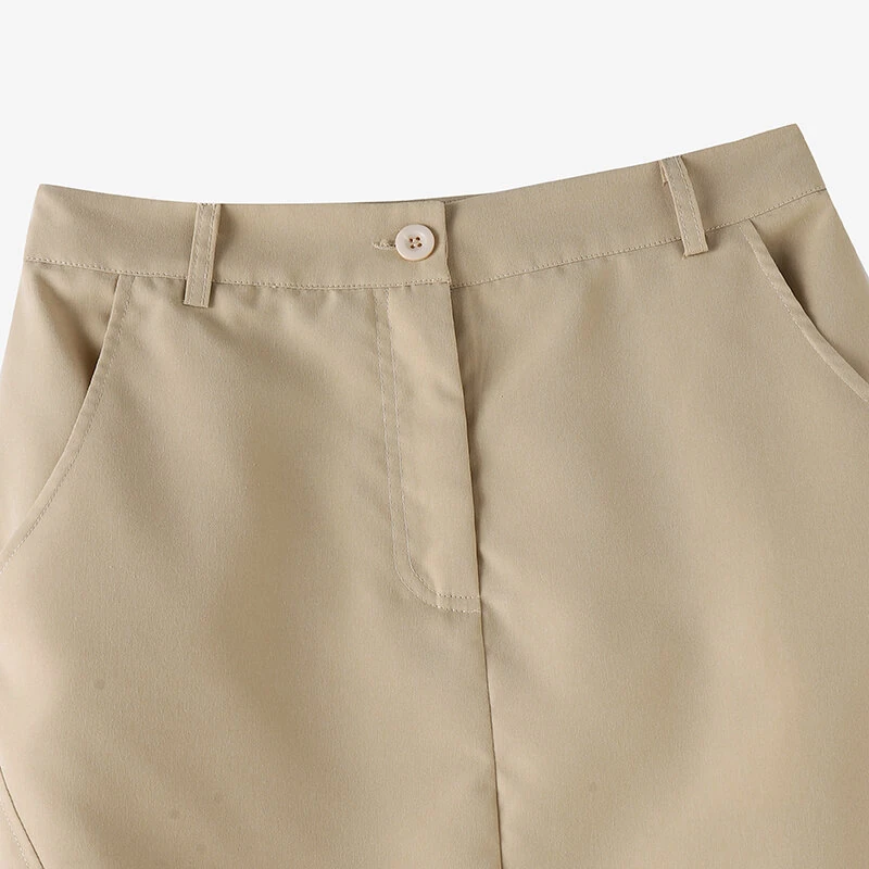 (image for)  Women Street Fashion OL Work Skirts Side Pockets Plain Zipper Commute Mini Pencil Overskirts