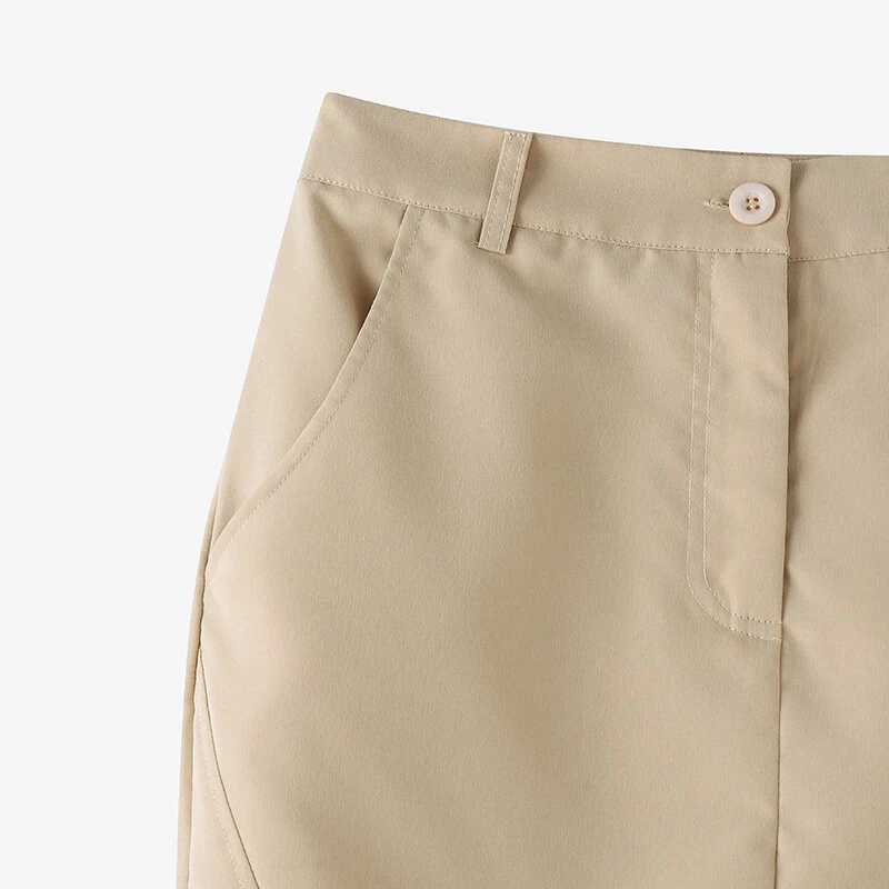 (image for)  Women Street Fashion OL Work Skirts Side Pockets Plain Zipper Commute Mini Pencil Overskirts