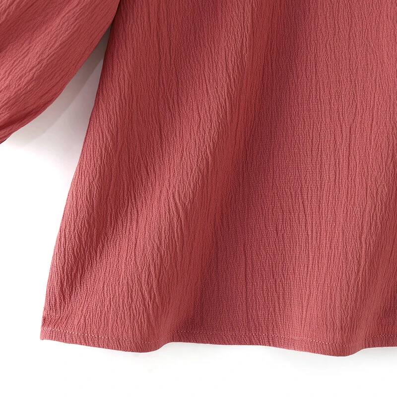 (image for)  Women's Blouse Casual Lantern Sleeve Round Neck Shirt Plain Party Commute Pullover Tops
