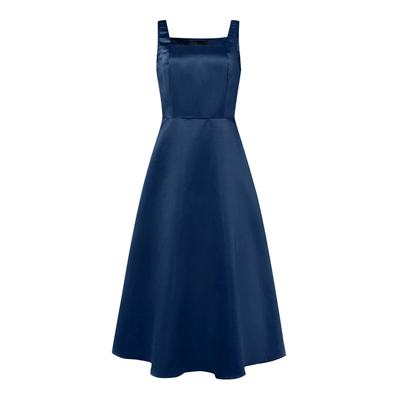 (image for)  Womens Collect Waist A-Line Sundress Elegant Party Square Neck Tank Dress