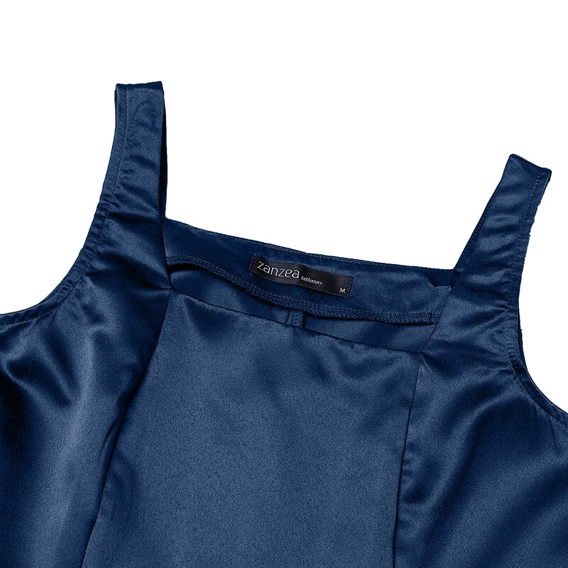 (image for)  Womens Collect Waist A-Line Sundress Elegant Party Square Neck Tank Dress
