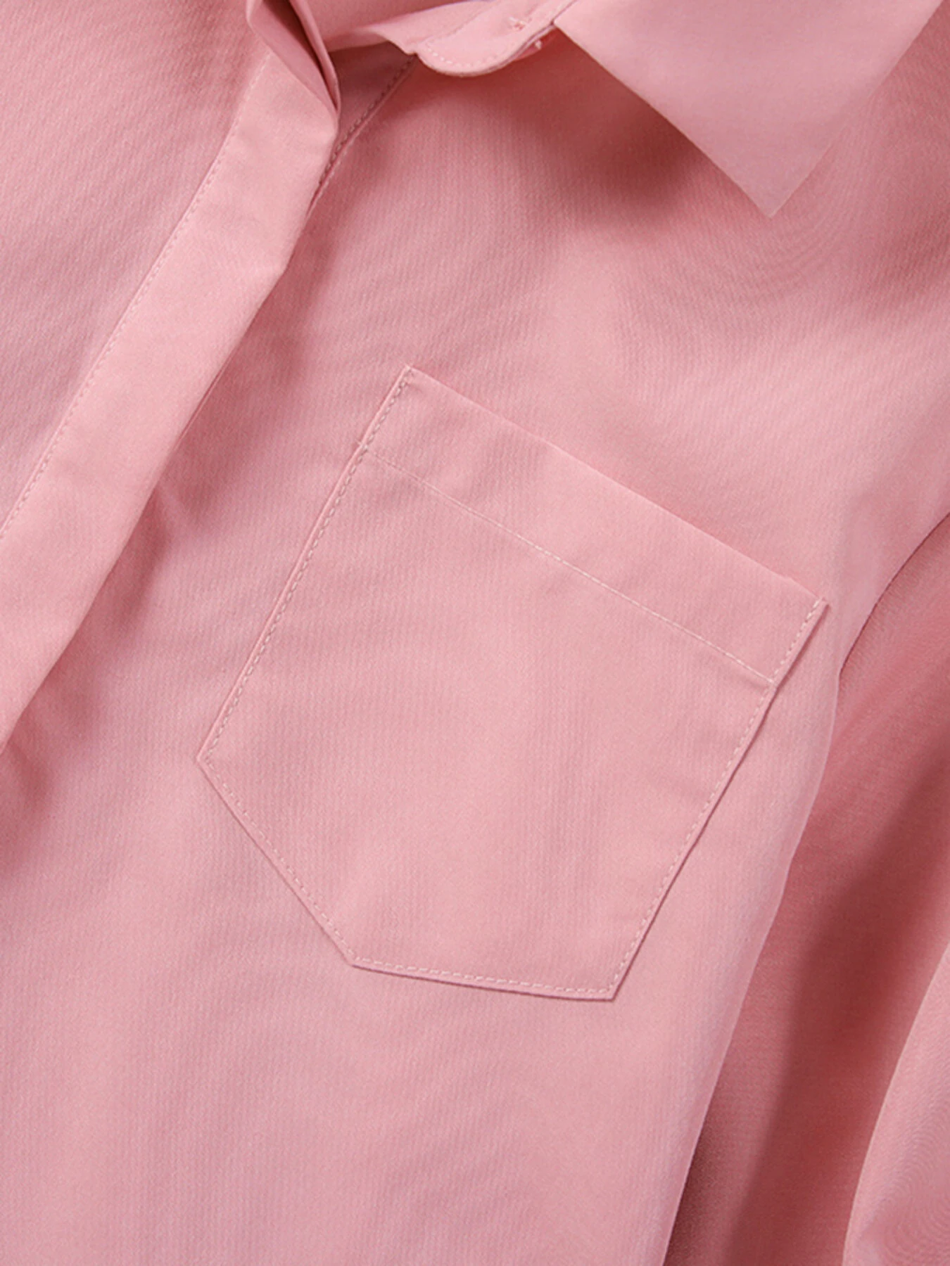 (image for)  Womens Lapel Blouses 3/4 Length Sleeve Solid Color Shirts with Chest Pocket