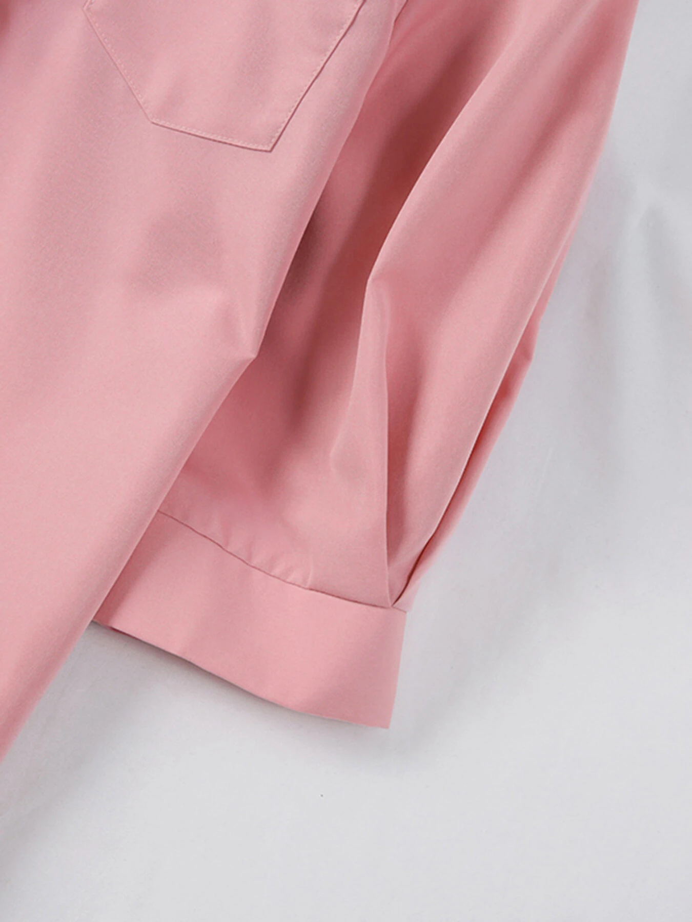 (image for)  Womens Lapel Blouses 3/4 Length Sleeve Solid Color Shirts with Chest Pocket