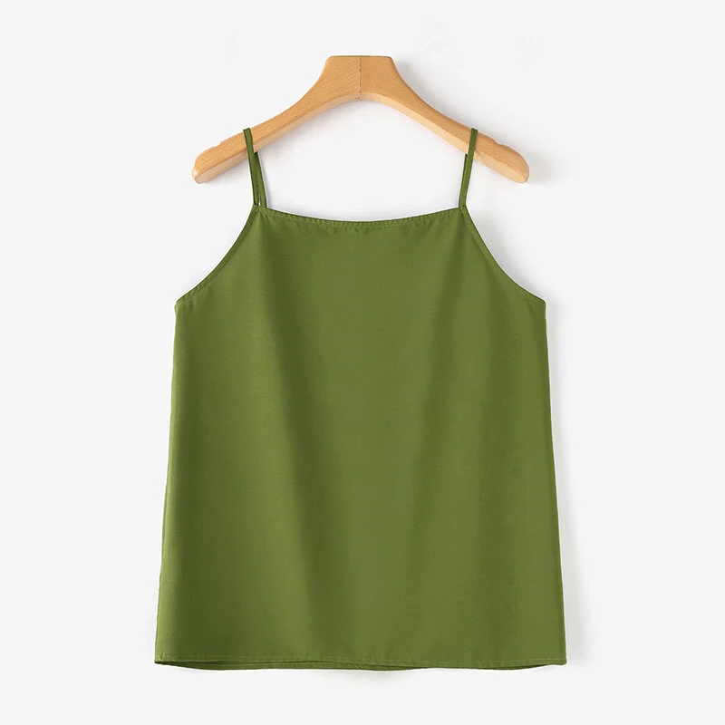 (image for)  Womens Spaghetti Strap Camisole Summer Tank Tops V Neck Casual Slip Blouse Streetwear
